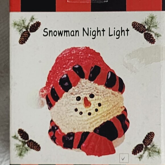 Other - Vintage Carrot Nose Red White and Black Snowman Night Light C-7 Bulb Included